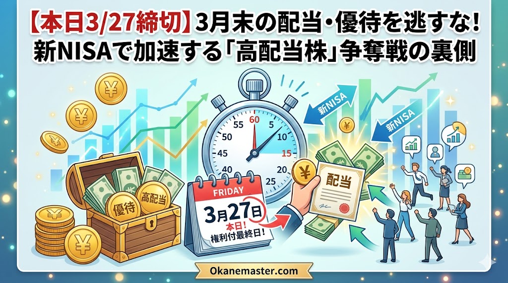 【本日3/27締切】3月末の配当・優待を逃すな！新NISAで加速する「高配当株」争奪戦の裏側
